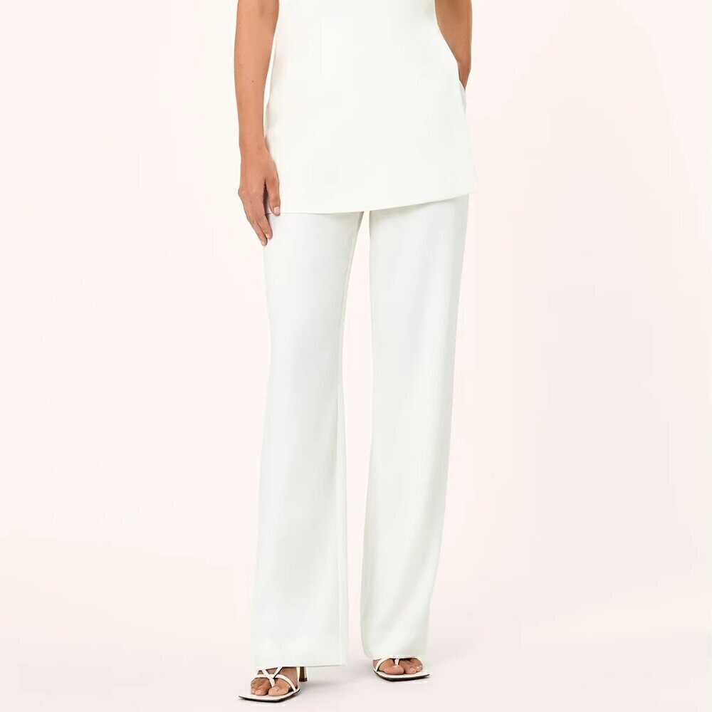Rena Lange Wide Leg High Waist Milk Trouser Dress Pants Size 6 US